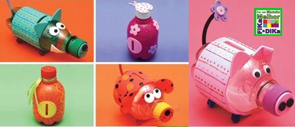 ideias de brinquedos reciclados com garrafa pet
