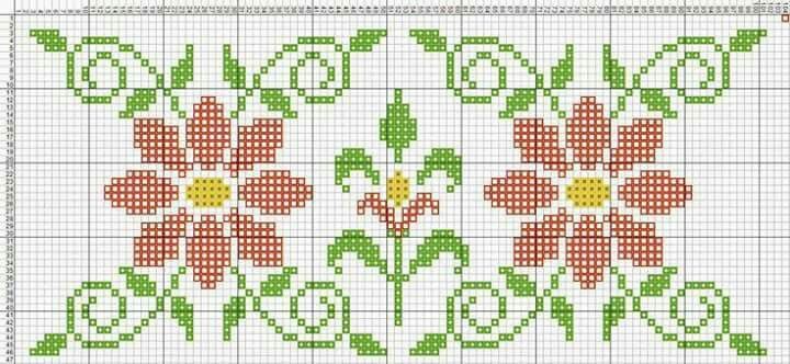 melhores gráficos de flores ponto cruz para iniciantes