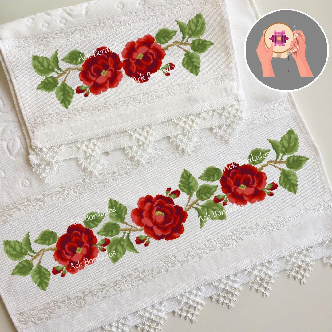 gráficos de rosas em ponto cruz vs girassóis