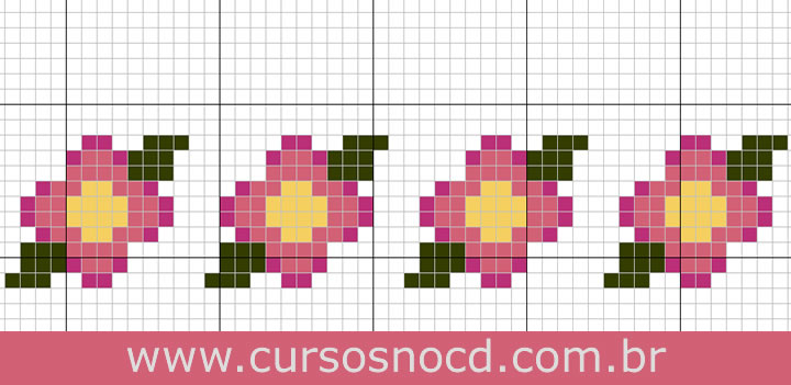 como fazer gráfico de flor em ponto cruz a partir de foto