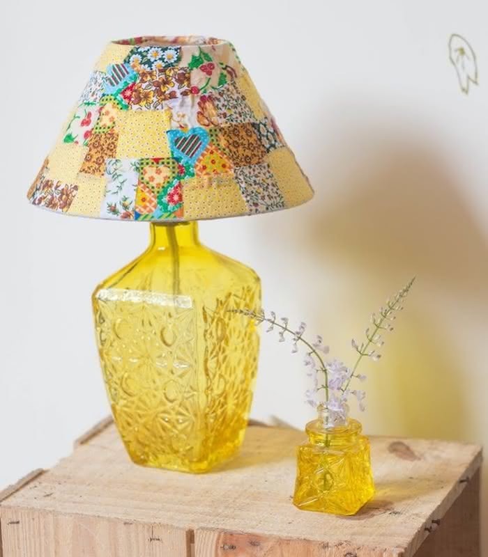 abajur artesanal com renda