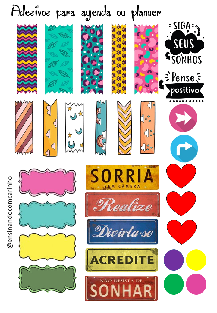 adesivos para planner imprimíveis