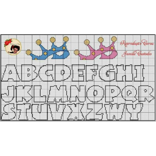 alfabeto ponto cruz para toalhinha de boca vs letras cursivas