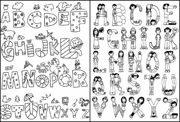 alfabeto lore para colorir