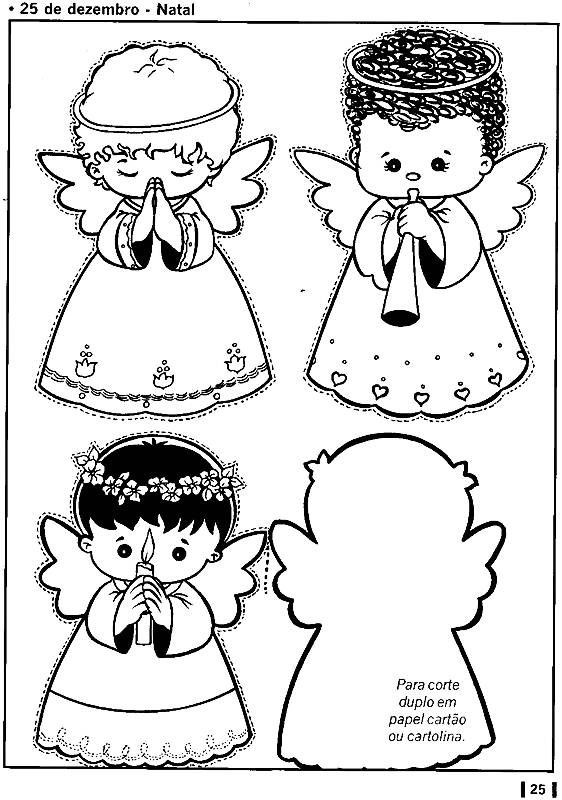 Molde de anjo de natal simples