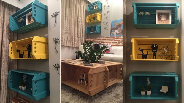 armário de caixa de madeira