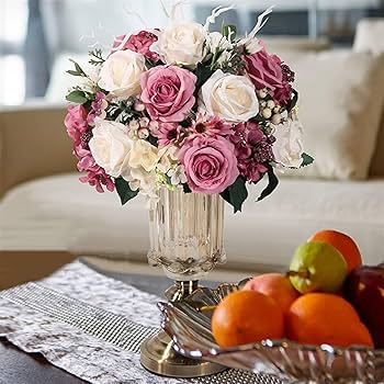 arranjo orquídea artificial 3 hastes vaso rose gold