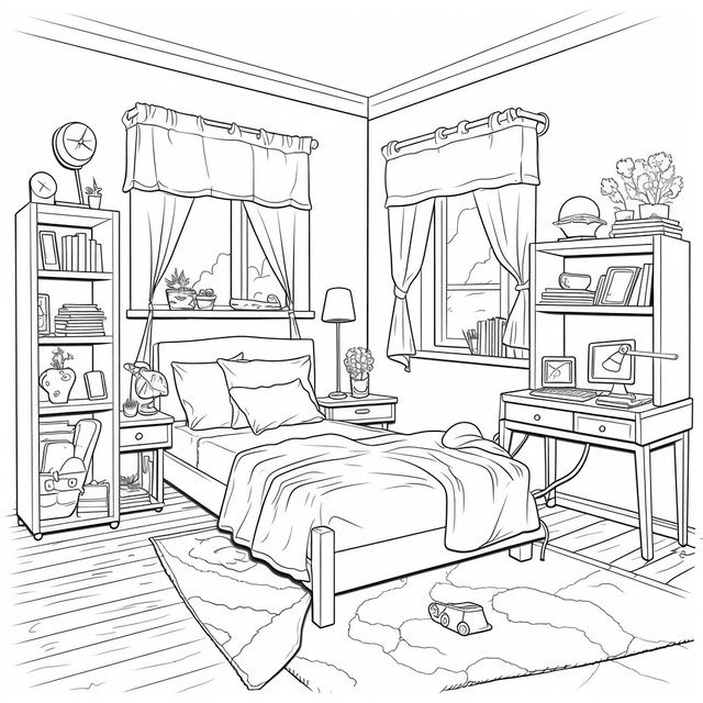 desenho de quarto arrumado vs desarrumado