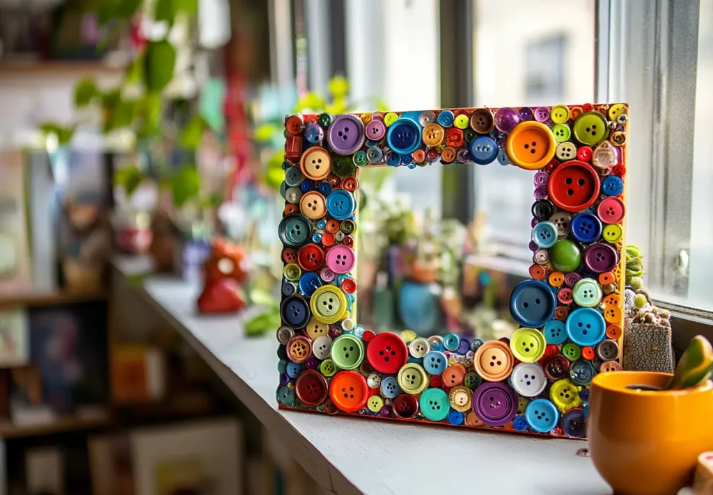 ideias de arte com botões para iniciantes