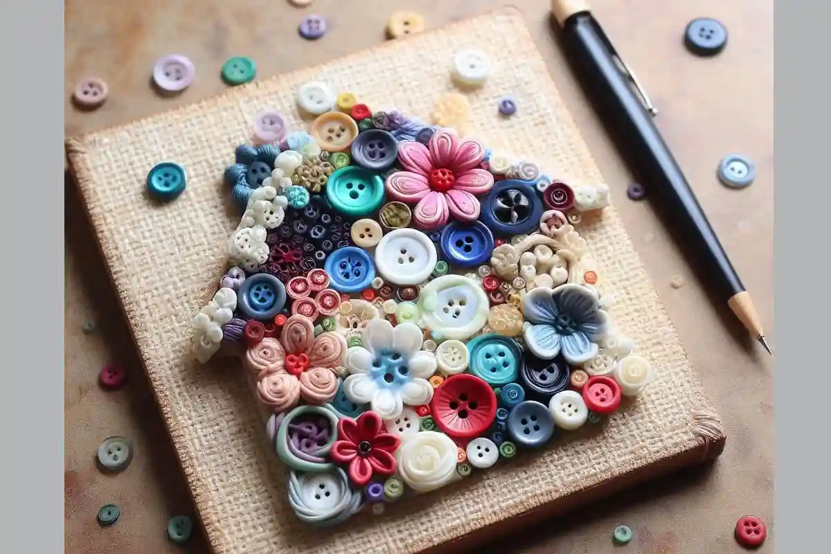arte com botões de roupa