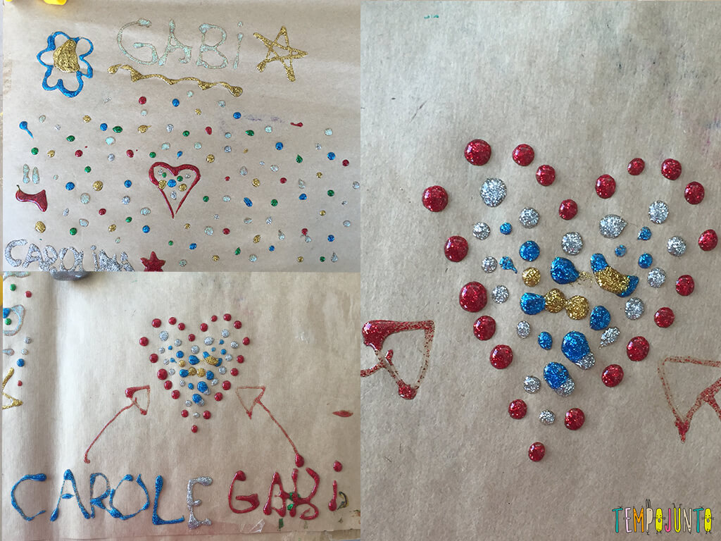 arte com cola colorida