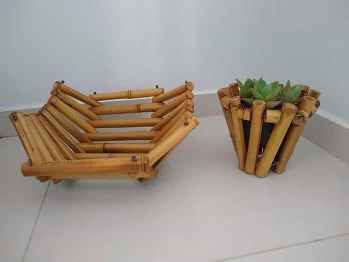 artesanato com bambu reciclado