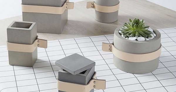 Artesanato com cimento e tecido