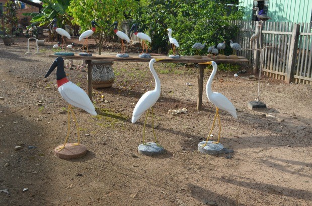 Artesanato com cimento e tecido