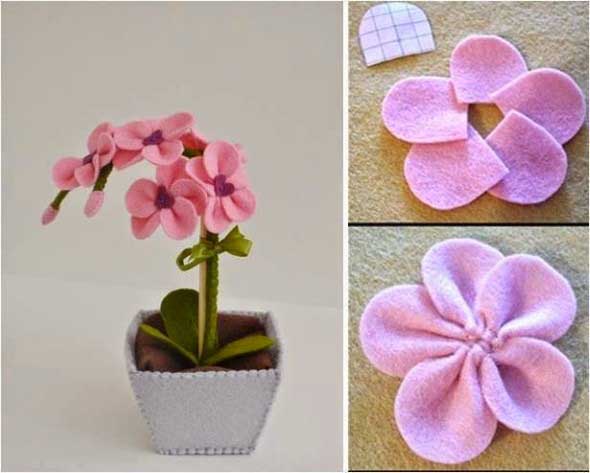 flores de tecido versus flores de feltro qual material escolher