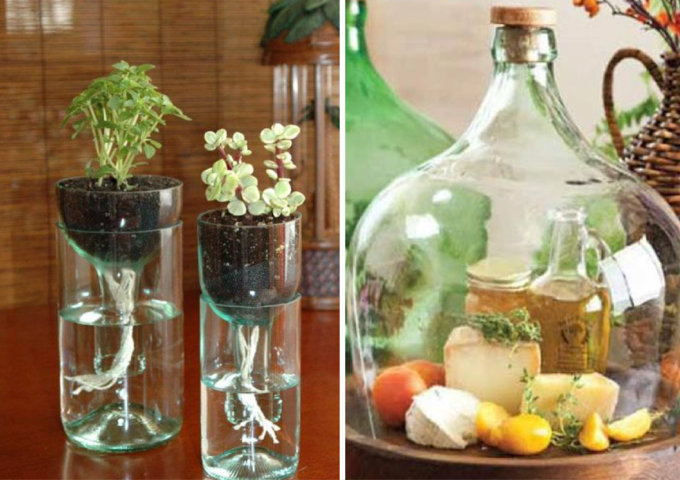 artesanato com garrafão de vinho