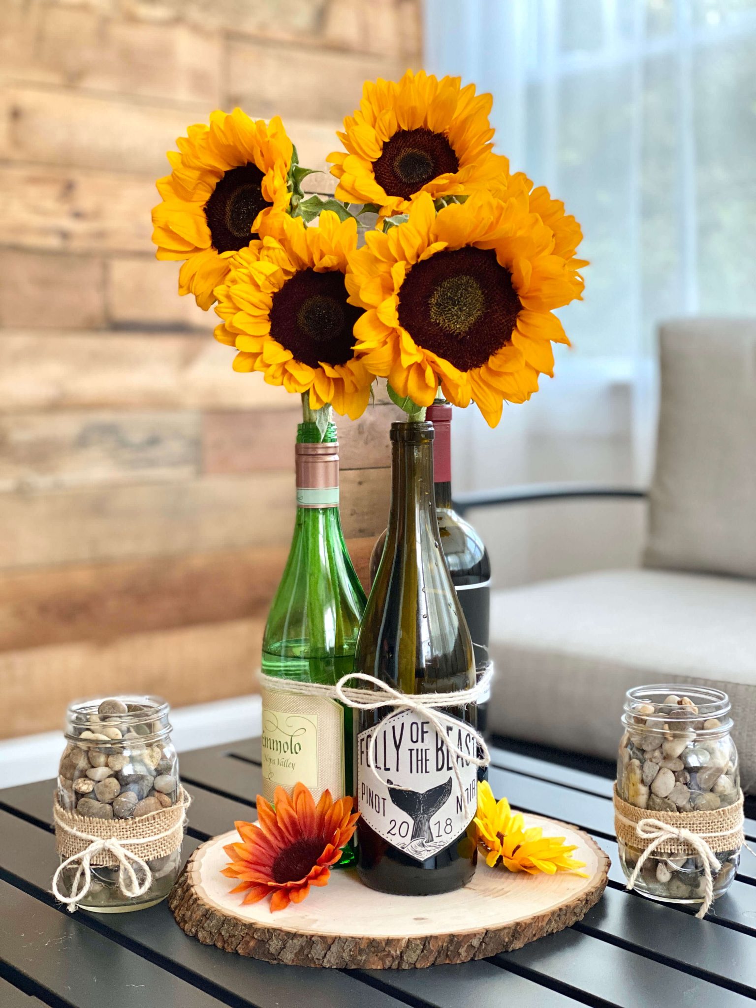 ideias de decoração com garrafão de vinho 5 litros