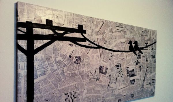 artesanato com jornal para parede passo a passo