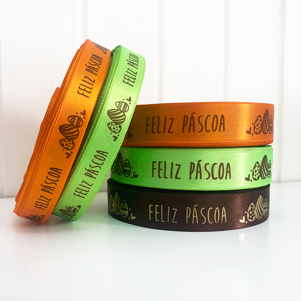 artesanato de páscoa com fita de cetim