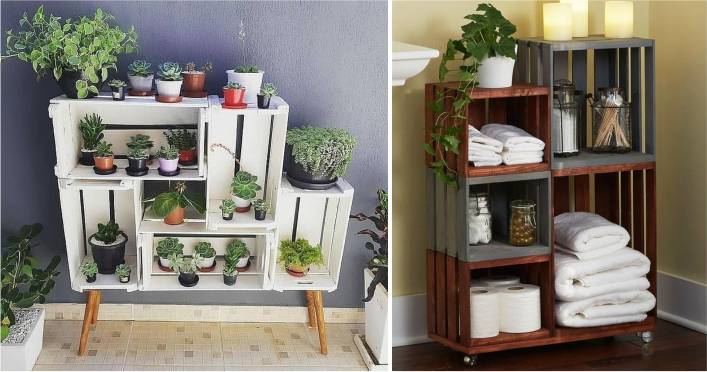 artesanato em caixote de feira