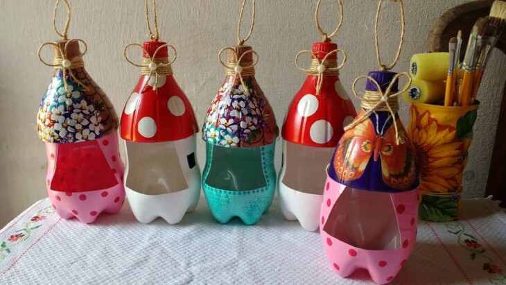 ideias de artesanato com garrafa pet para iniciantes