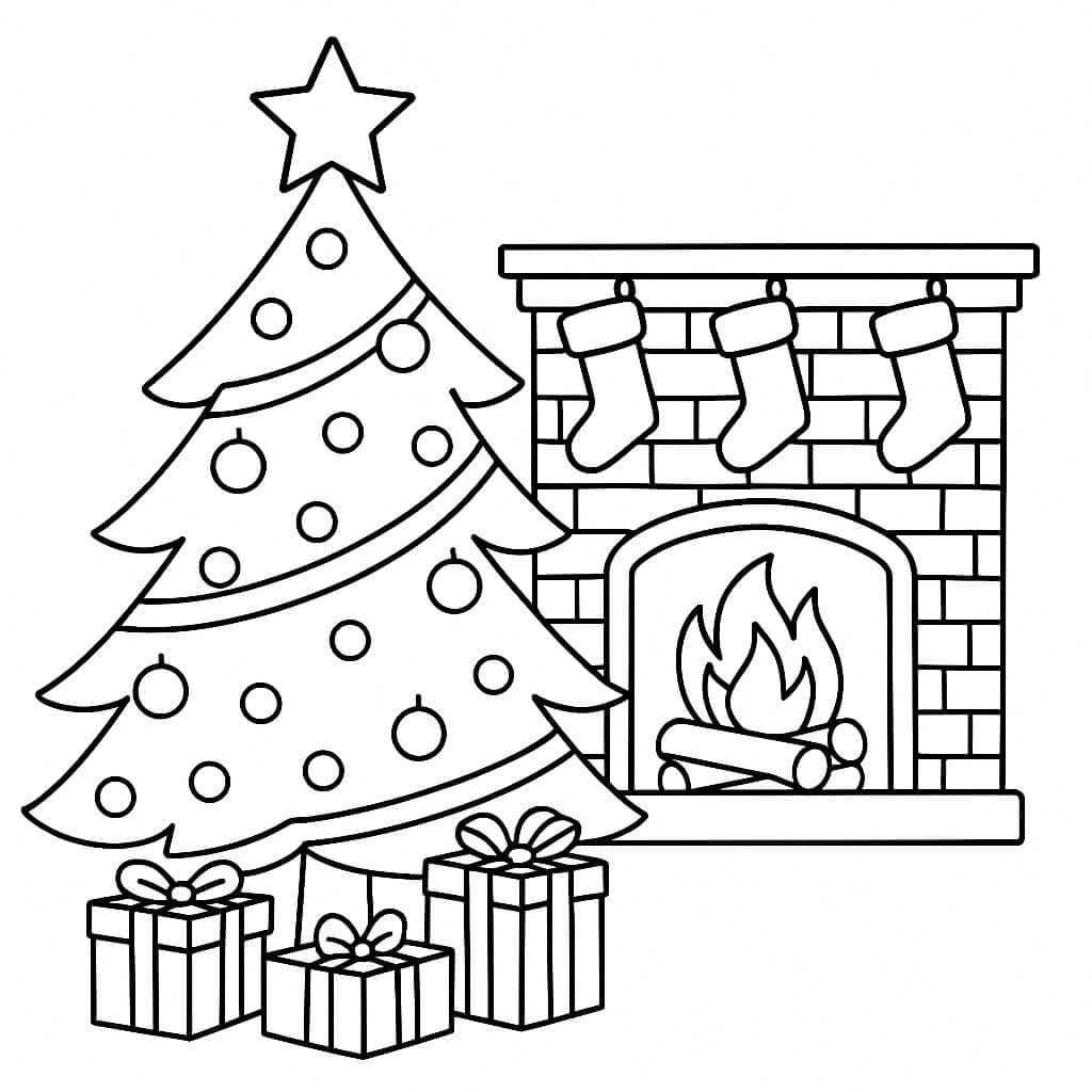 árvore de natal contorno para imprimir