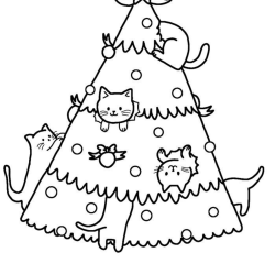 árvore de natal com enfeites para desenhar