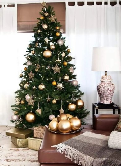 ideias de árvore de natal elegante para sala