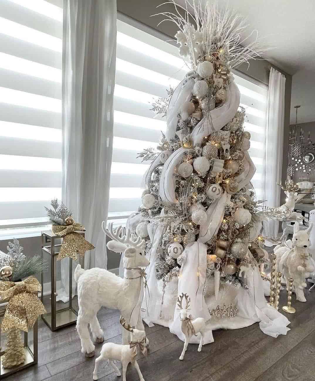 ideias de árvore de natal elegante para sala