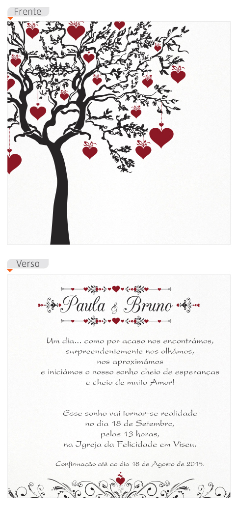 arvores para convites de casamento