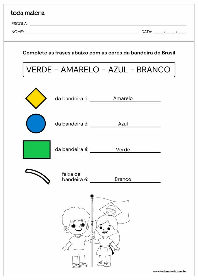 desenho da bandeira do brasil para colorir e imprimir