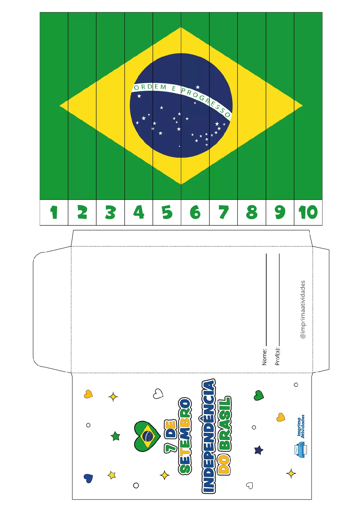 atividade bandeira do brasil para imprimir educação infantil