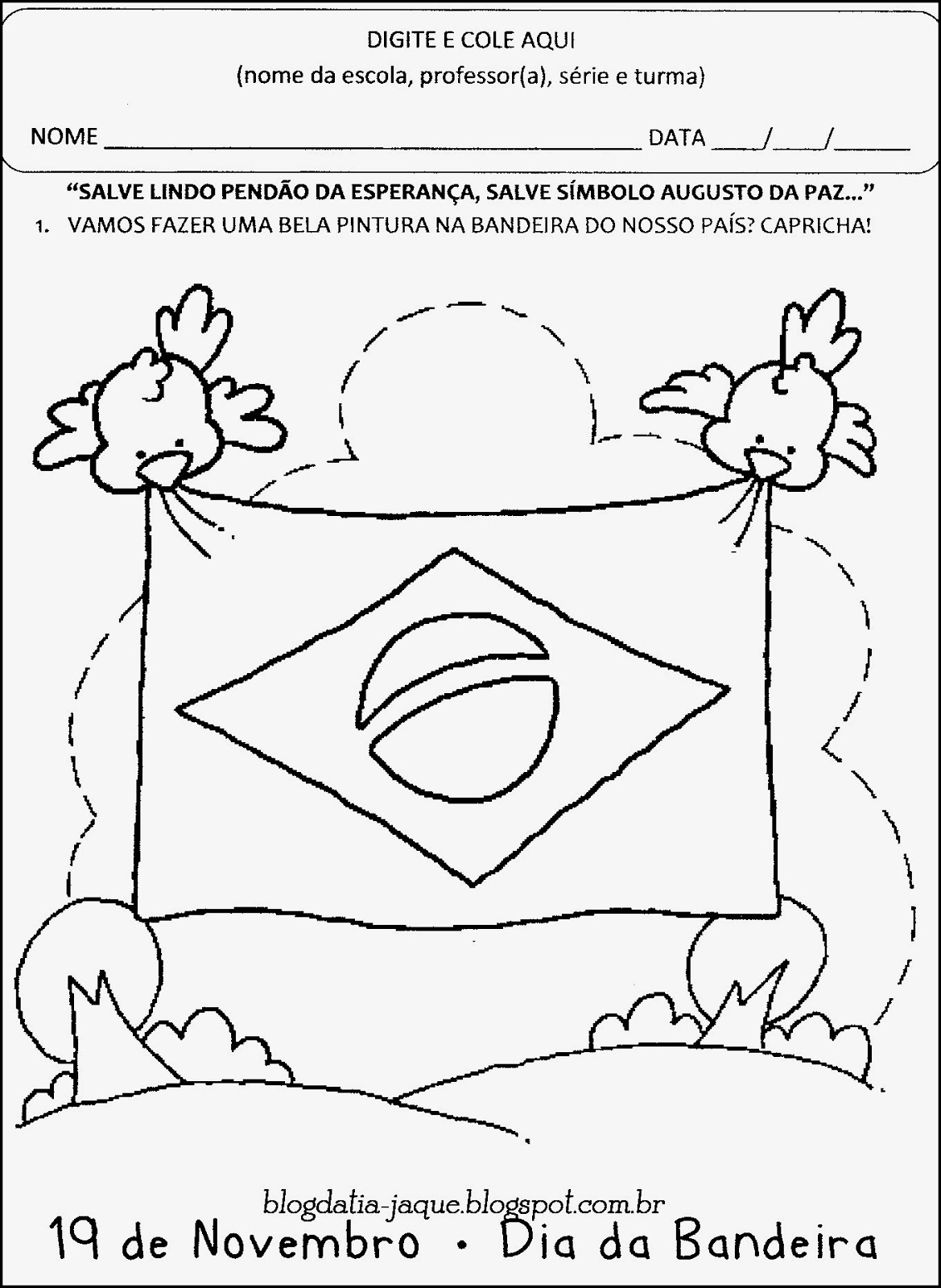 desenho da bandeira do brasil para colorir e imprimir