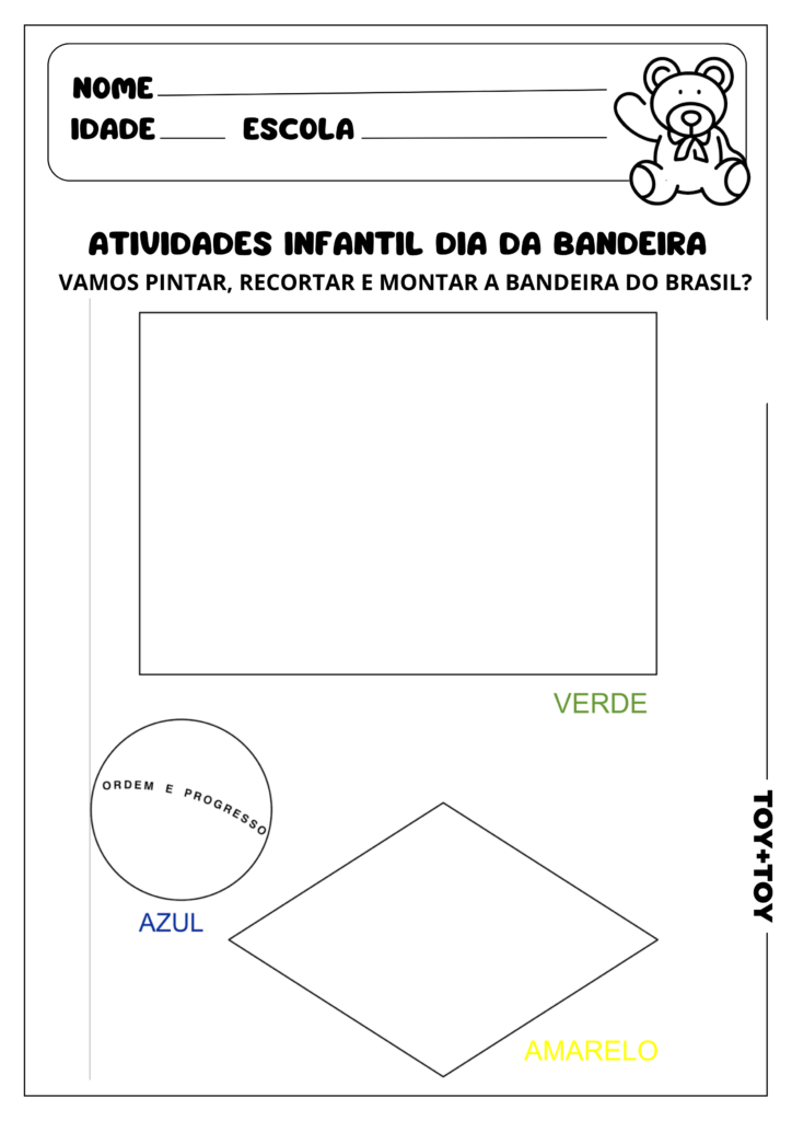 atividade bandeira do brasil para imprimir educação infantil