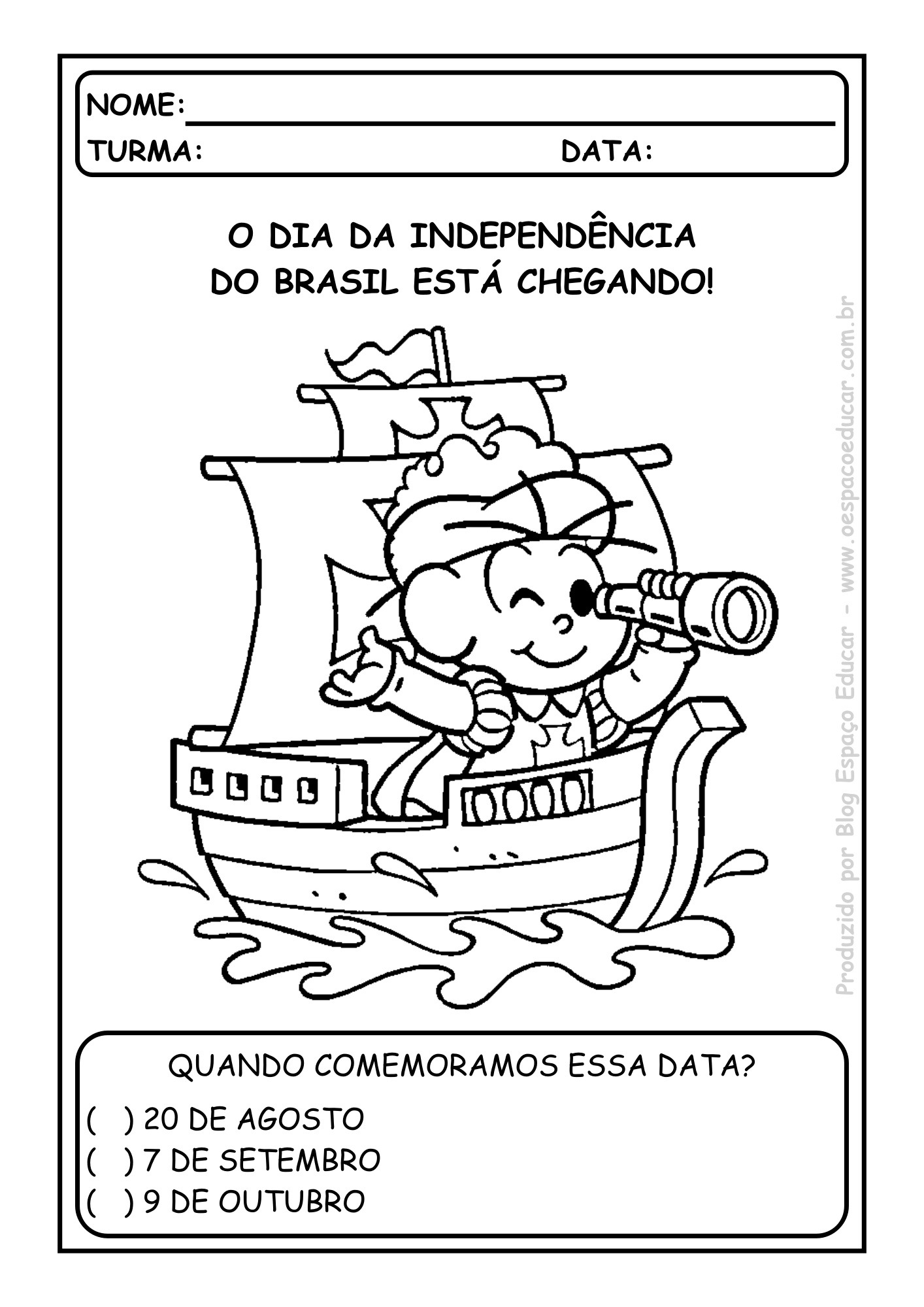 atividades 7 de setembro educação infantil