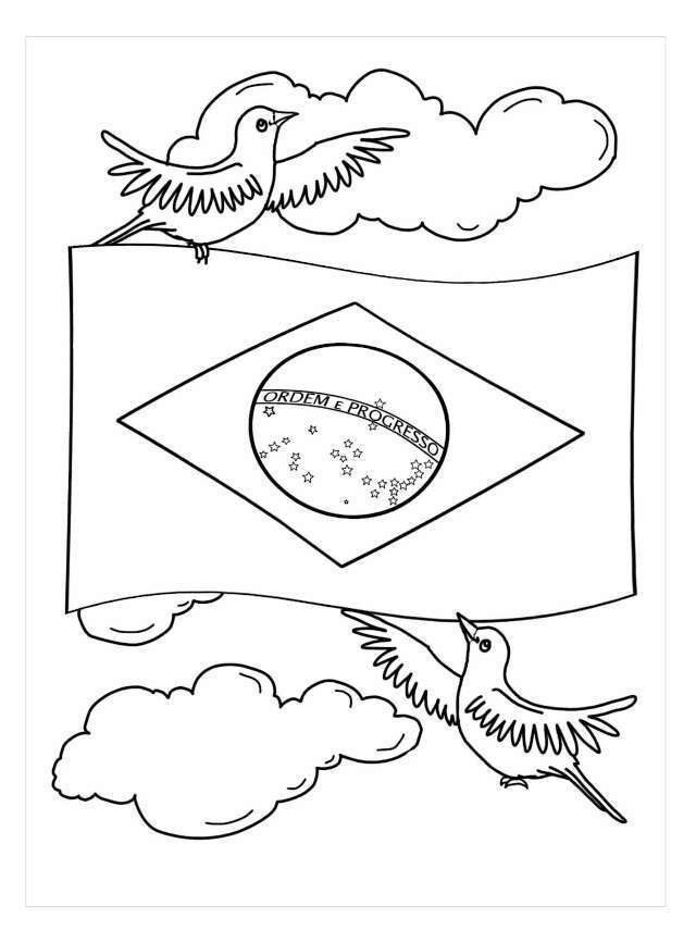 bandeira do brasil para colorir
