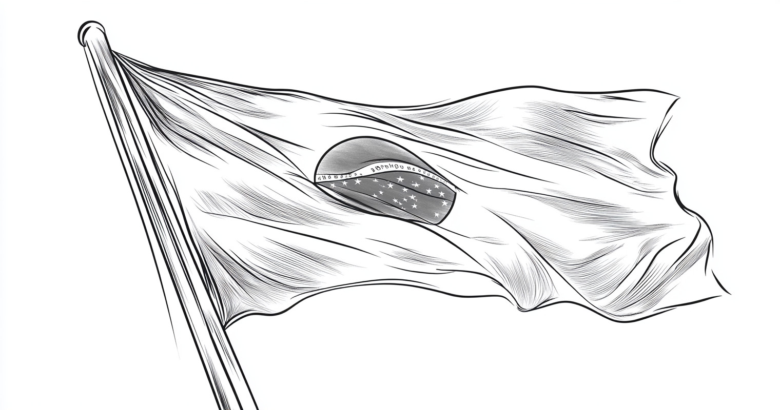 bandeira do Brasil para colorir em formato A4