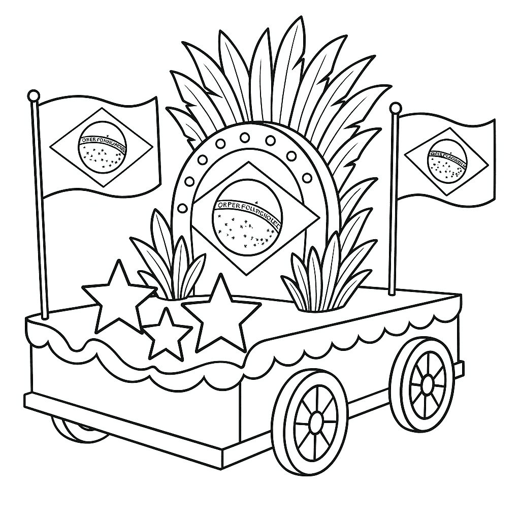 bandeira do Brasil para colorir em formato A4