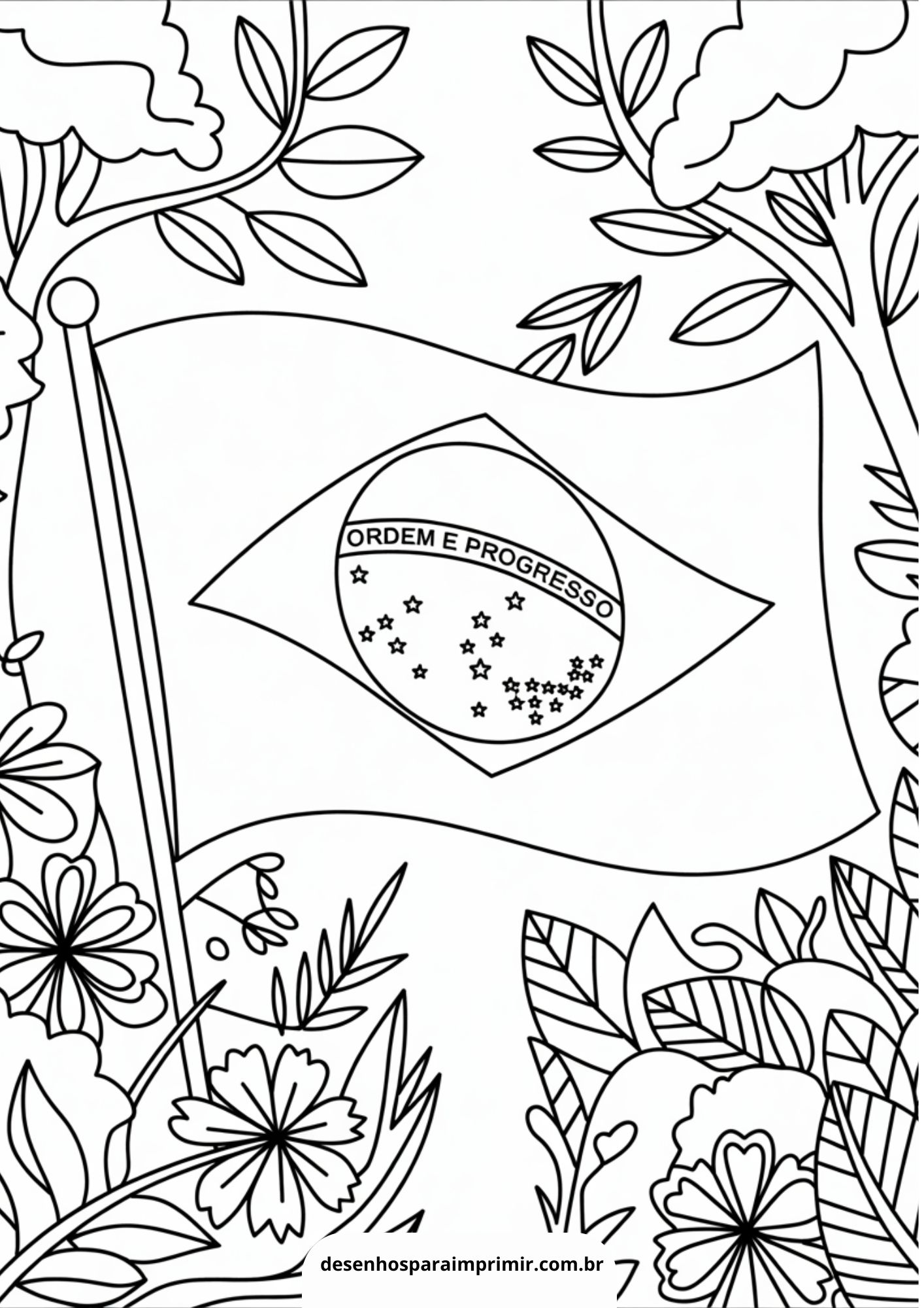 bandeira do brasil para colorir