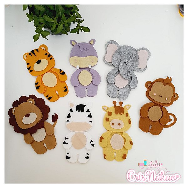 bichinhos safari em feltro moldes