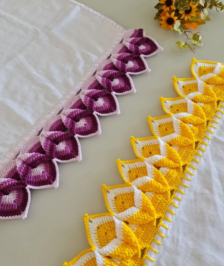 bico de crochê para pano de prato