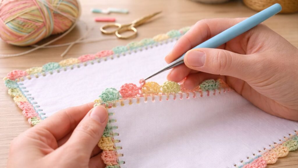 como fazer caseado para bico de crochê