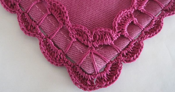 inspiração bico de crochê diferente para pano de prato