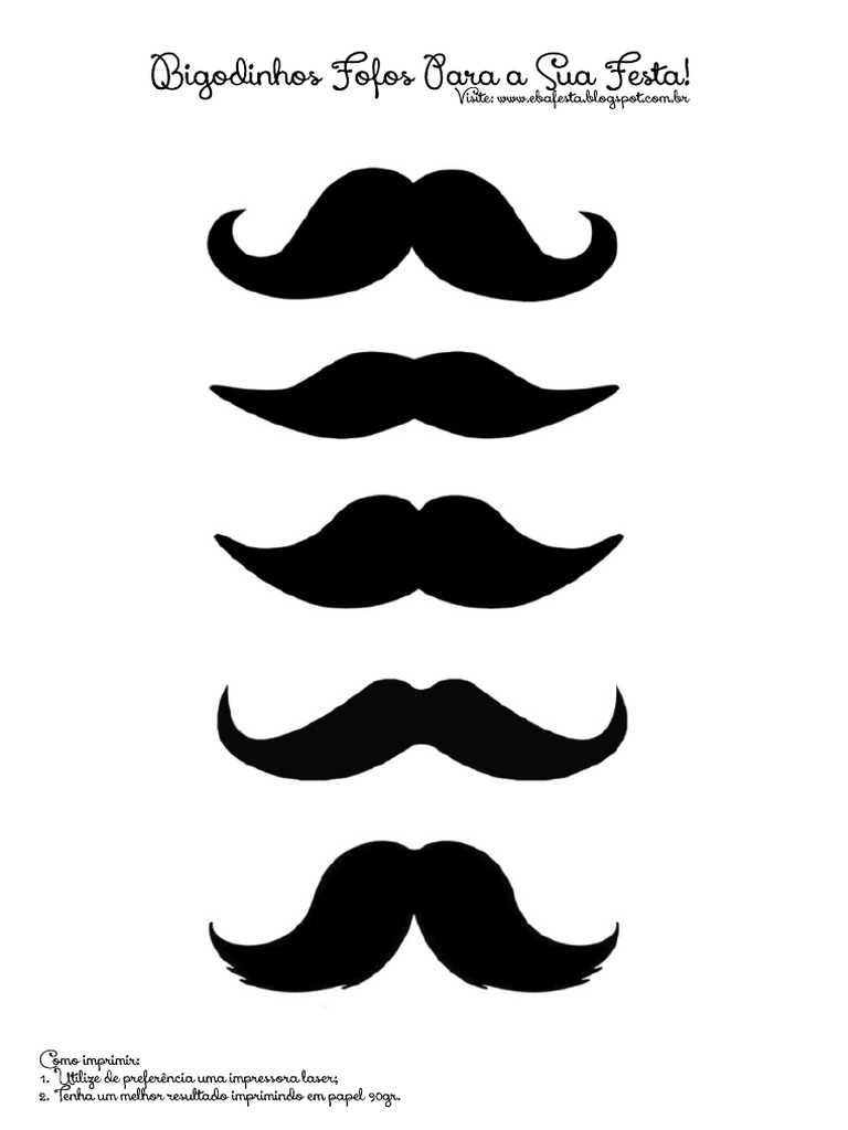 bigode para imprimir