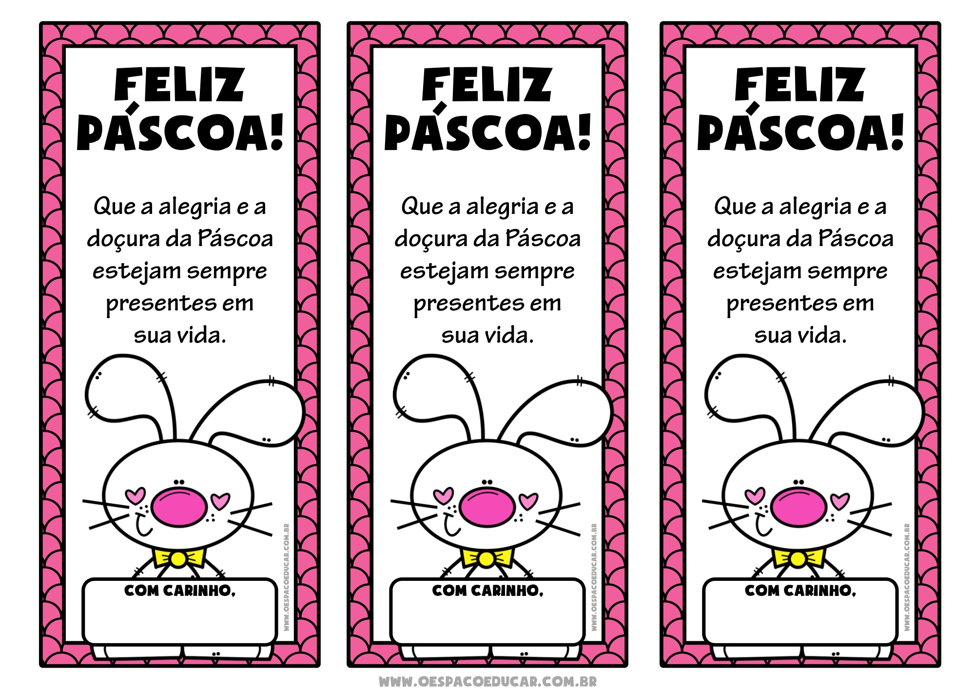 como fazer bilhete de páscoa