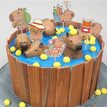decoração de bolo capivara