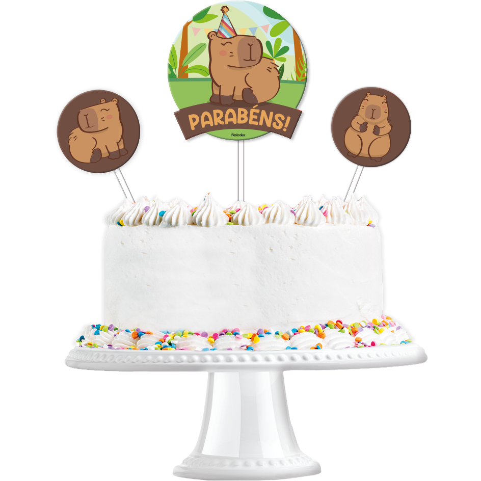 topo de bolo capivara passo a passo