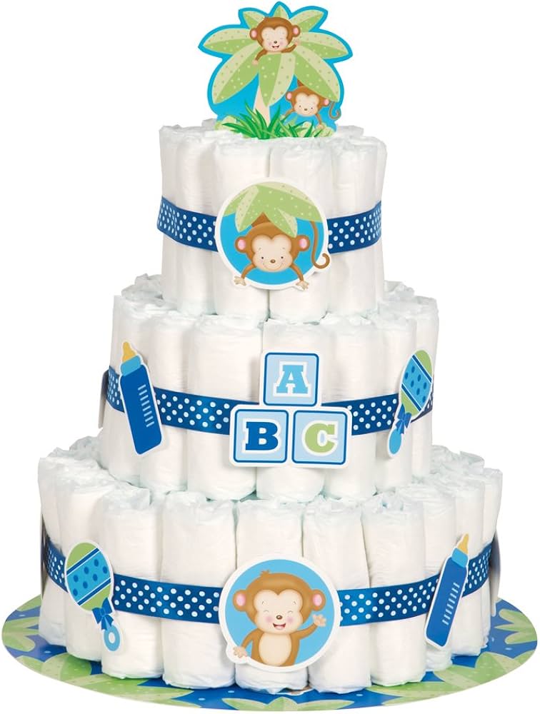 como enrolar fraldas para bolo de 3 andares