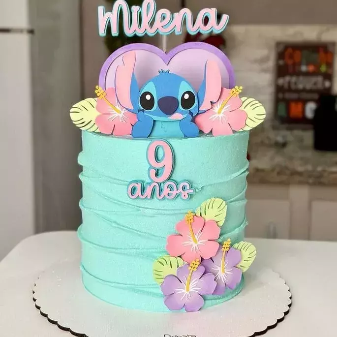 bolo stitch personalizado nome idade
