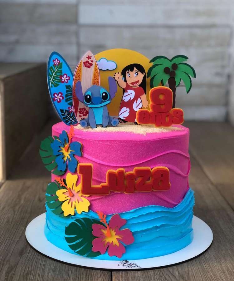 bolo stitch com glitter